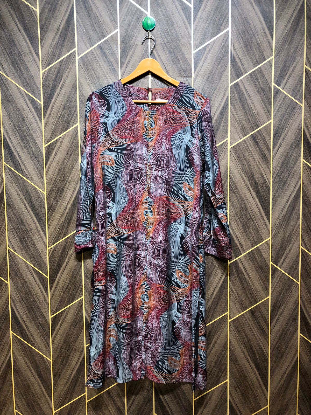 Women Long Shirt Linen Medium | Chest 19 | Length 42