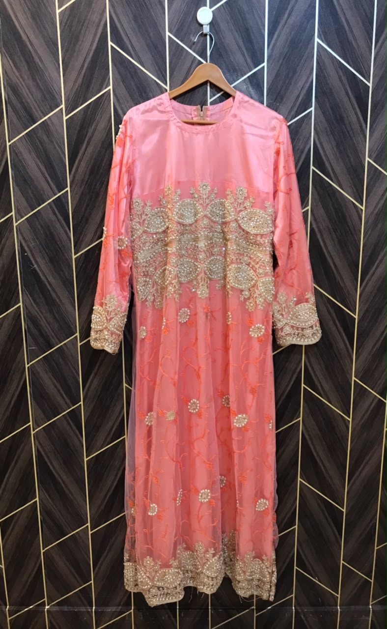 Western Long Maxi net Chiffon Large | Size | Chest 20 | Length 58