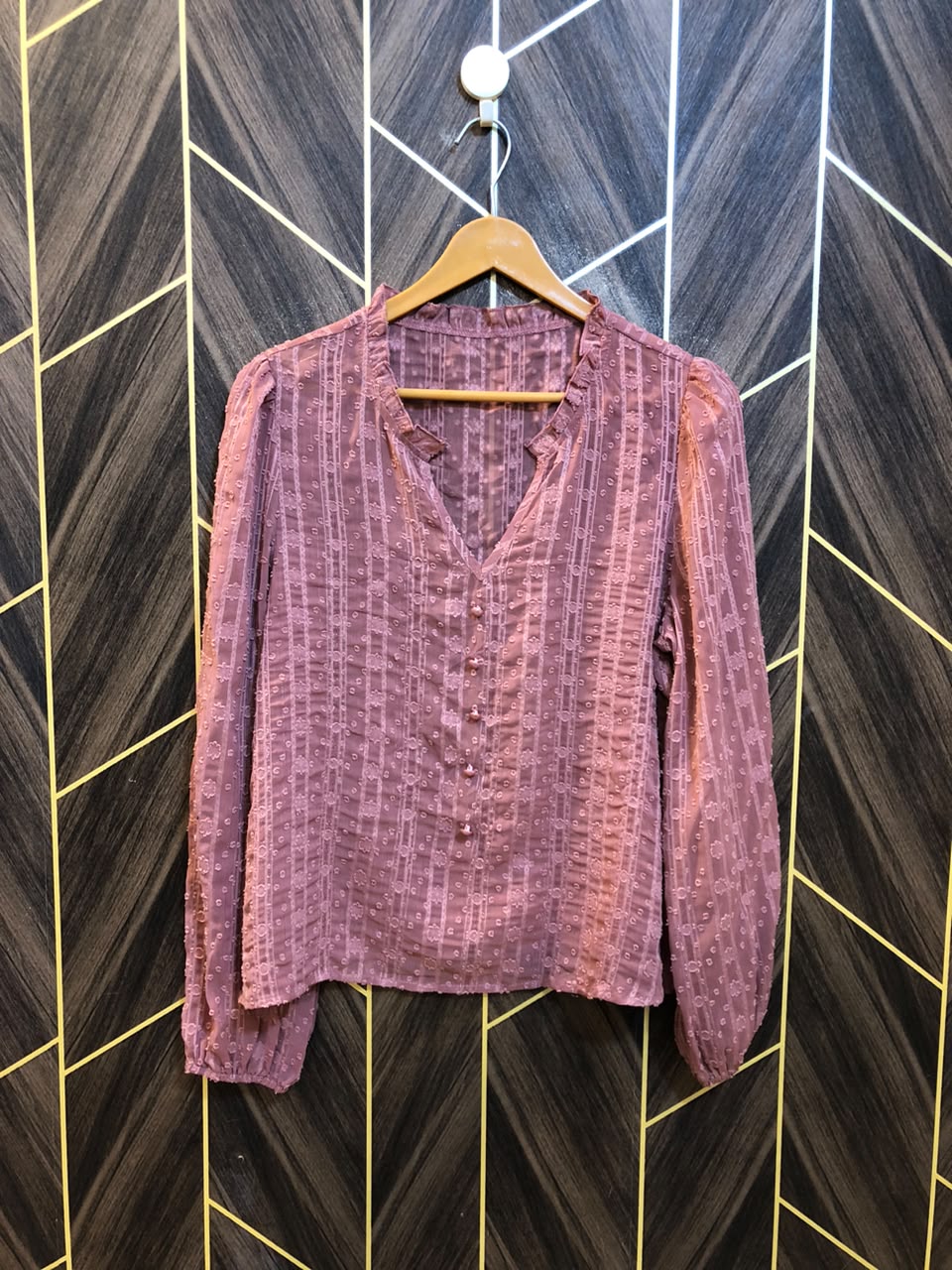 Western Top Chiffon (See Through) – Large Size (Chest: 20, Length: 24  )