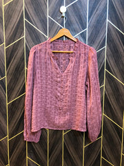 Western Top Chiffon (See Through) – Large Size (Chest: 20, Length: 24  )
