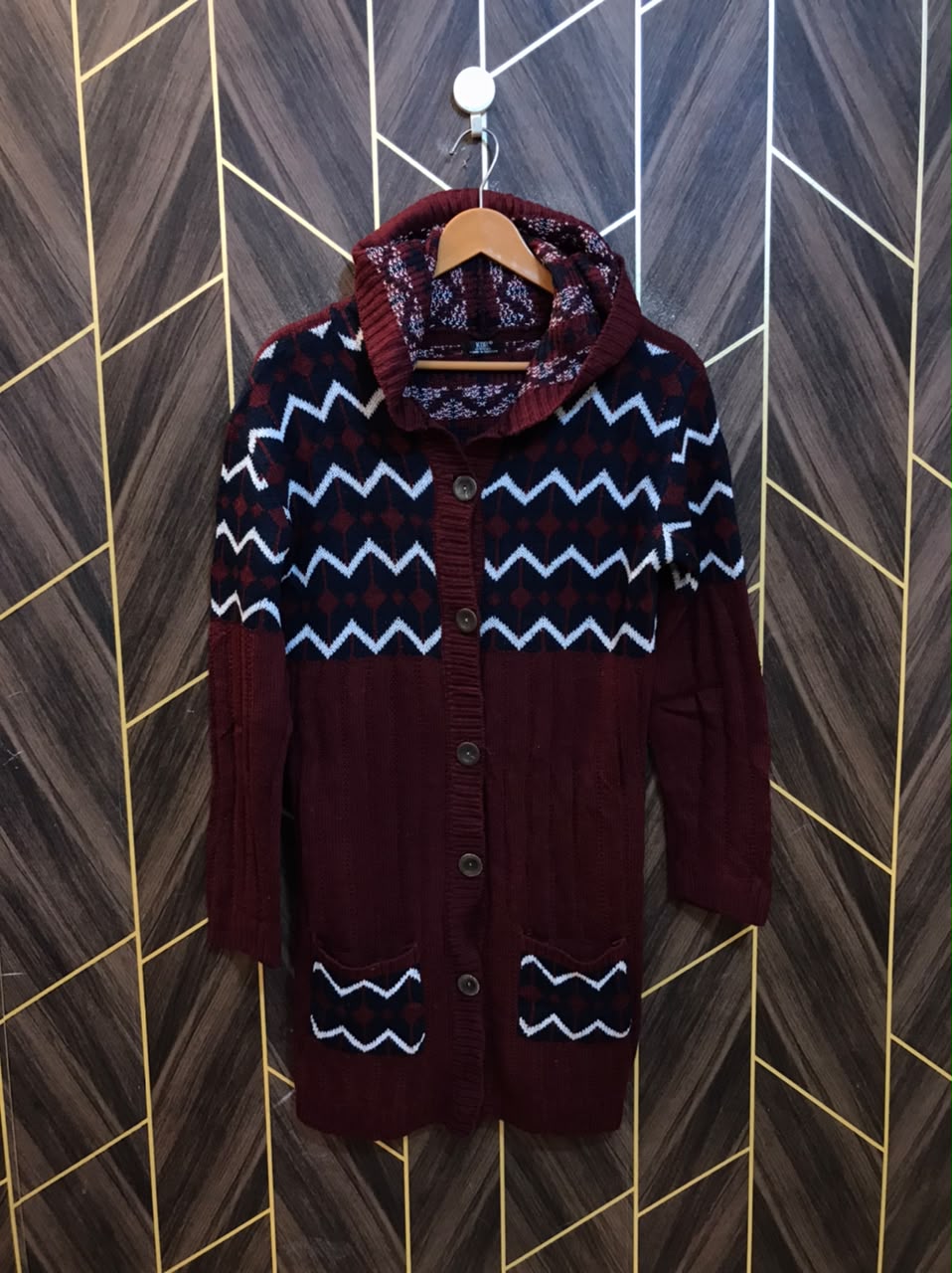Women Wool Cardigan Sweater Small | Size | Chest 18 | Length 33