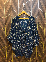 Women Long Shirt Chiffon Large | Chest 20 shrug  | Length 34