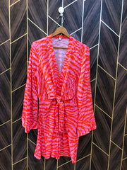 Women Long Shirt Silk Large | Chest 20 | Length 37