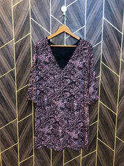 Women Long Shirt Chiffon Small | Chest 18 | Length 36
