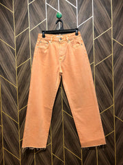 Women Wide Leg Jeans Medium Size High Waist 28 Length 37