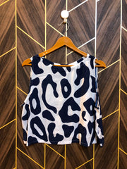 Trendy Linen CropTop  Size Large