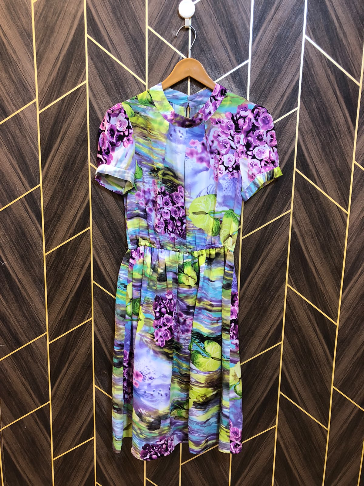 Mini Dress Chiffon X Small Size Chest 17 Length 39