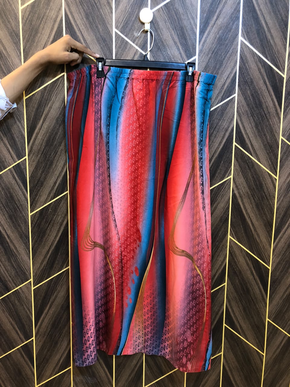 Women Chiffon Cord Set  baggy  | Shirt Chest 23 | Shirt Length 40  | Skirt Waist 40 | Skirt Length 38