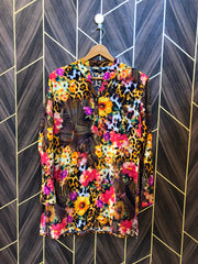 Women Long Shirt Linen Large | Chest 21 | Length 32
