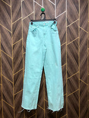 Women Wide Leg Jeans Minor stain Small Size High Waist 26 Length 40