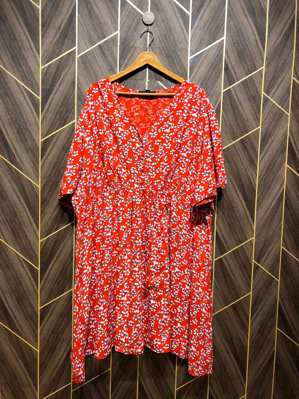 women linen Long shirt butterfly style x large length 42