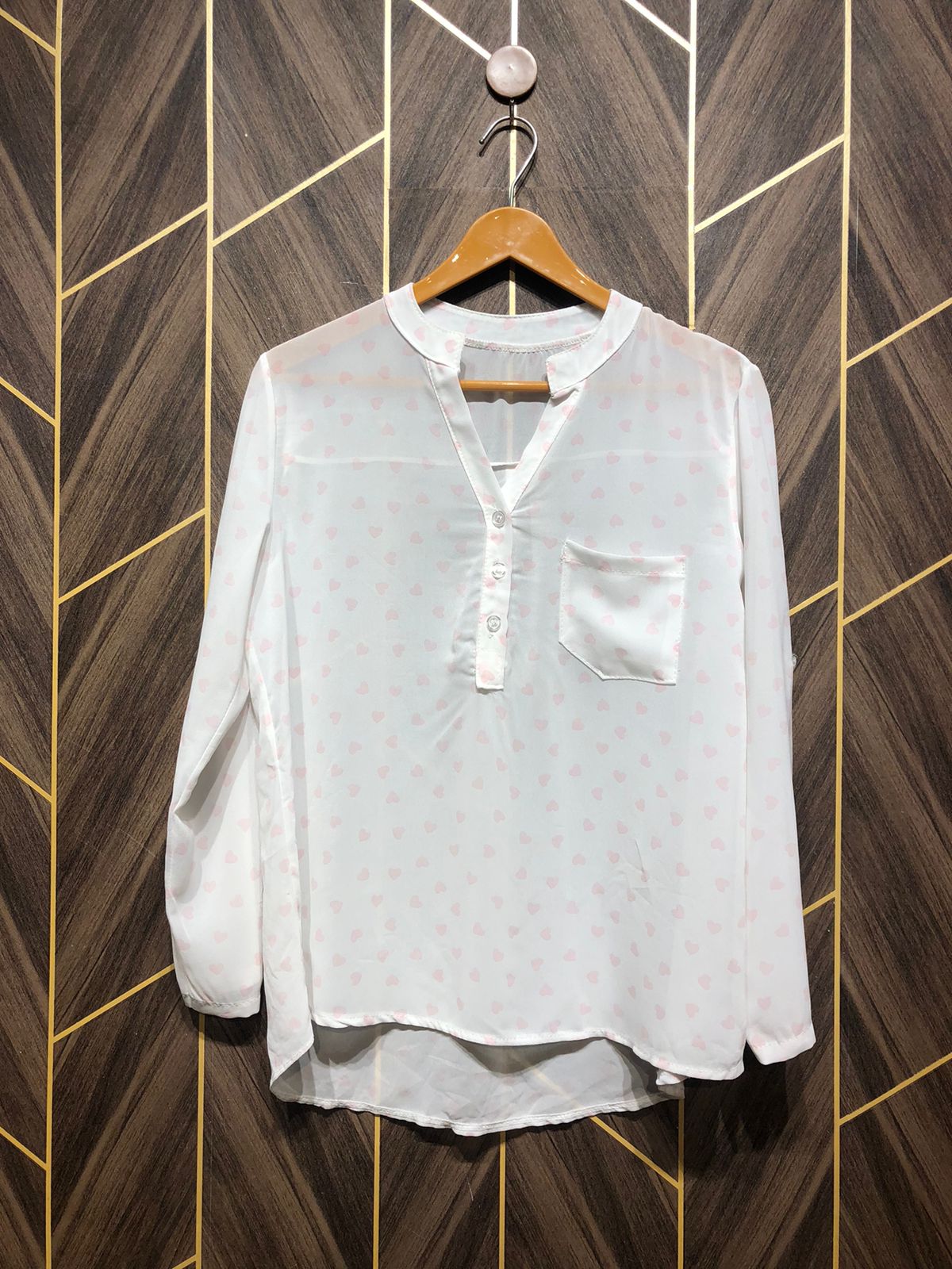 Western Top Chiffon (See Through) – Medium Size (Chest: 19, Length: 27 )