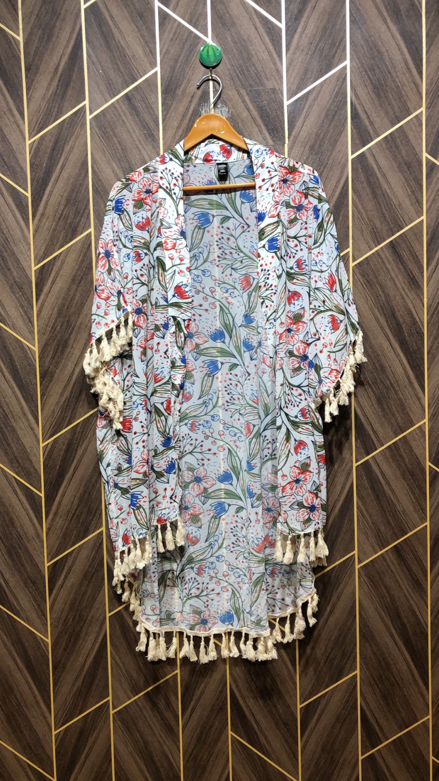 Women Long Shirt Chiffon See Through Large | shrug  | Length 39