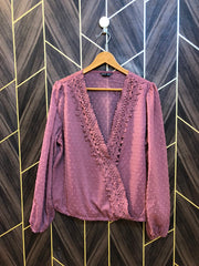 Western Top Chiffon (See Through) – Large Size (Chest: 21  , Length: 24 )