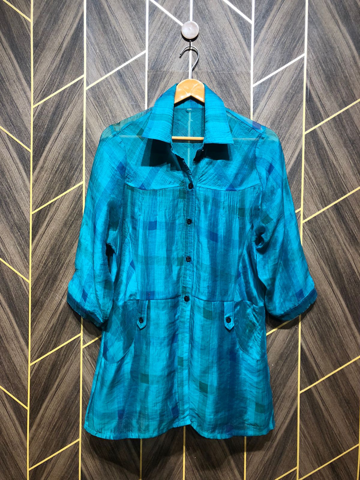 Western Top Chiffon (See Through) – Medium Size (Chest: 19, Length: 29)