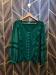 Western Top Chiffon (See Through) – Large Size (Chest: 20, Length: 24  )