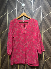 Western Top Small Chest 18 Length 26 Chiffon See through