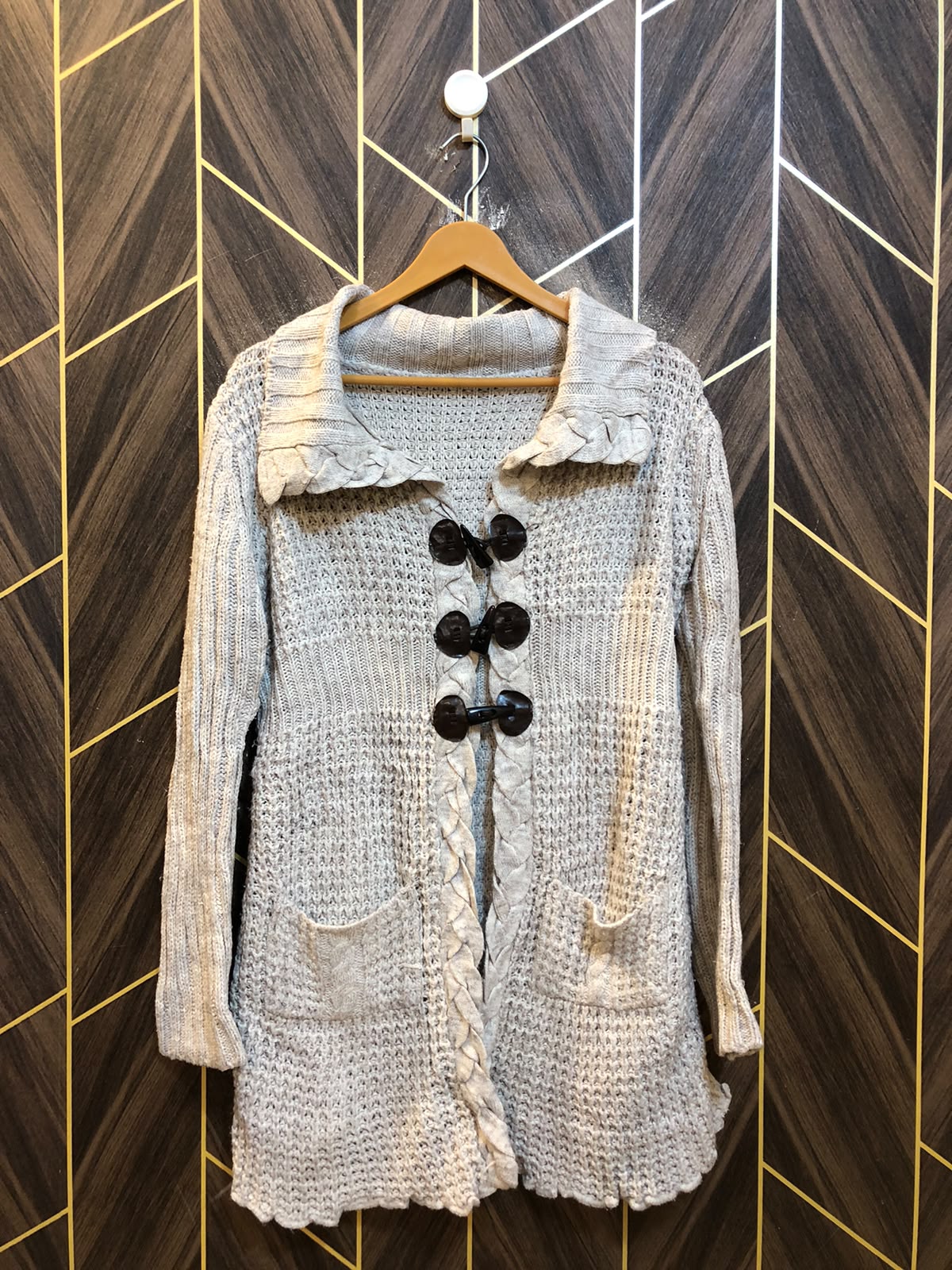 Women Wool Cardigan Sweater Medium | Size | Chest 19 | Length 34