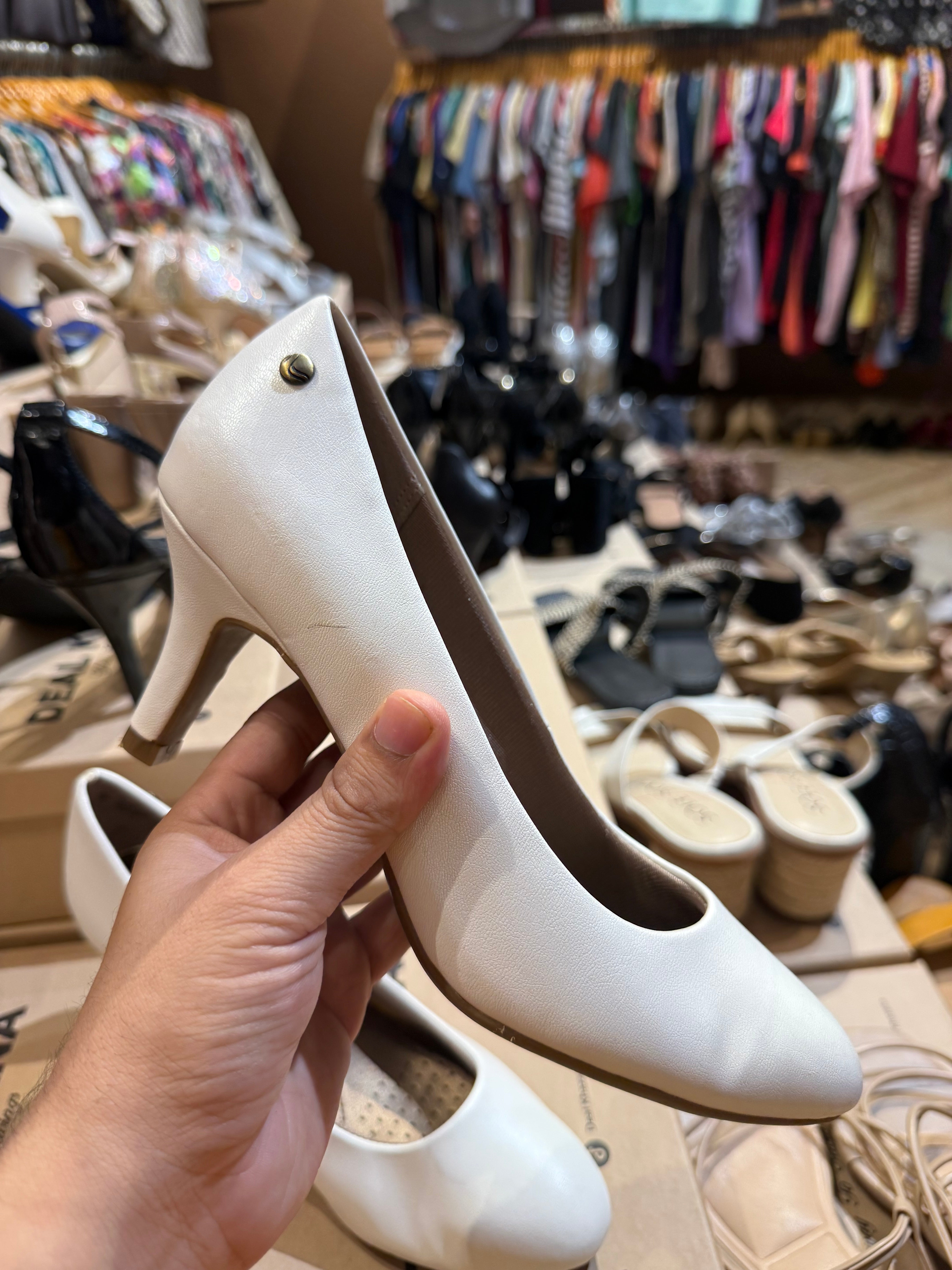Heel Pump White Size 38/8