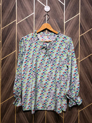 Western Top Medium Chest 19 Length 27 Chiffon