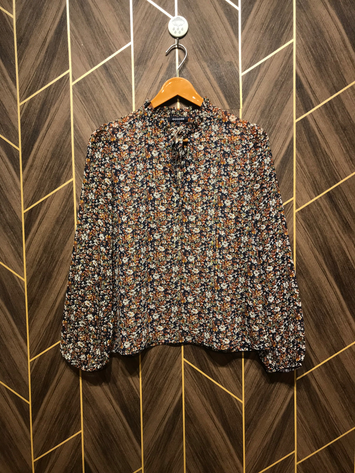 Western Top XSmall Chest 17 Length 22 Chiffon See through R-1