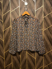 Western Top XSmall Chest 17 Length 22 Chiffon See through R-1
