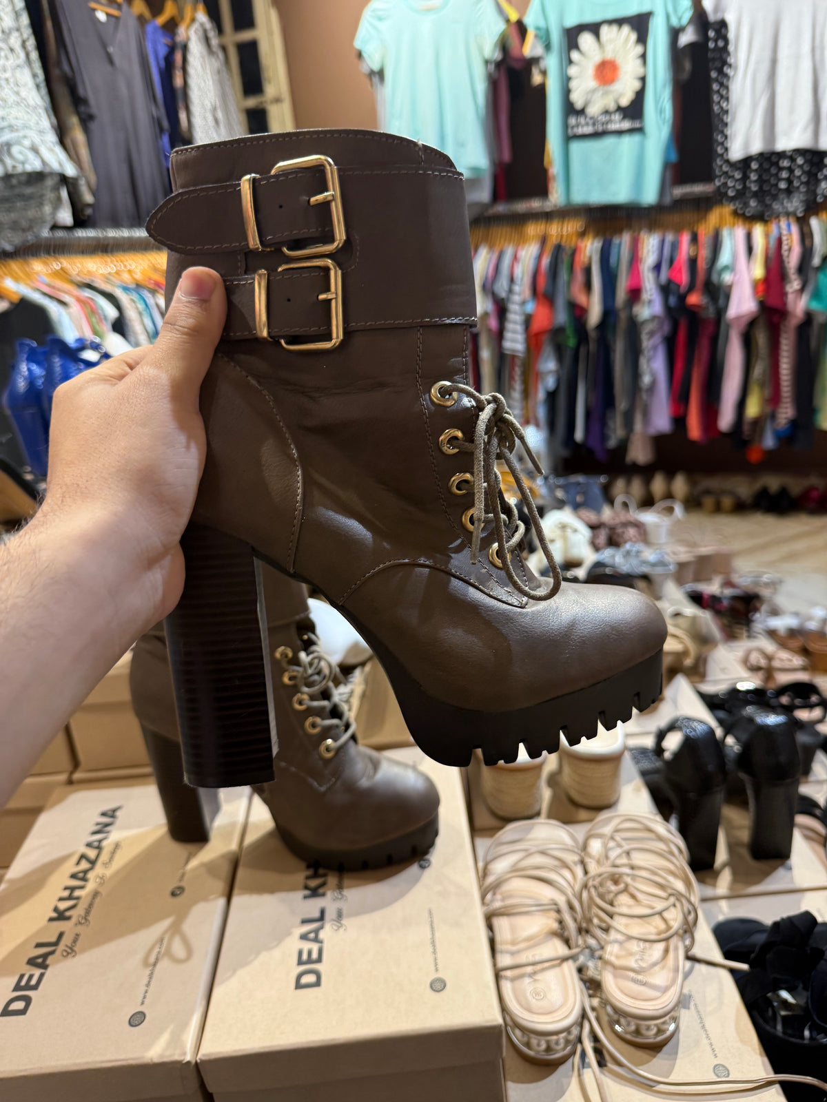 Heighted heel Long Shoes Size 37/7