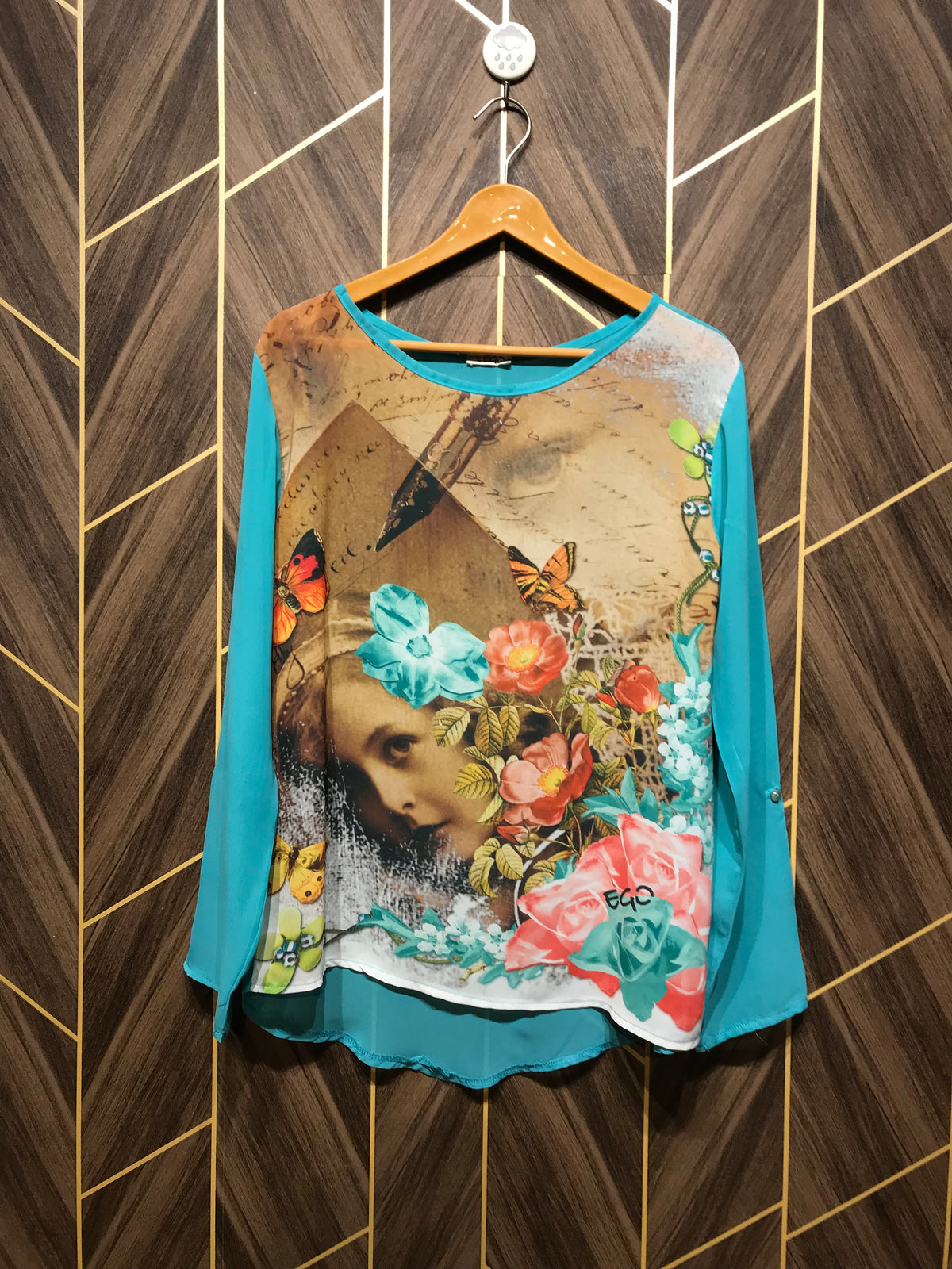 Western Top Large Chest 20 Length 28 Chiffon See Through R-2