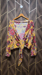 Trendy Linen Crop Top size large