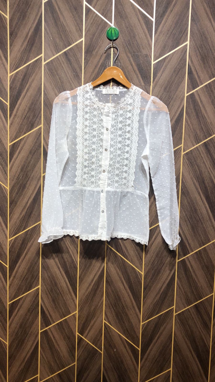 Western Top 10  12 years baby see through  Chiffon – Small Size (Chest: 16 , Length: 23 )