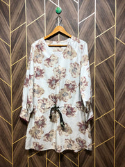Women Long Shirt Silk Large | Chest 20 | Length 34