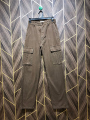 Women Wide Leg Cargo Jeans Medium Size  High Waist 28 Length 43
