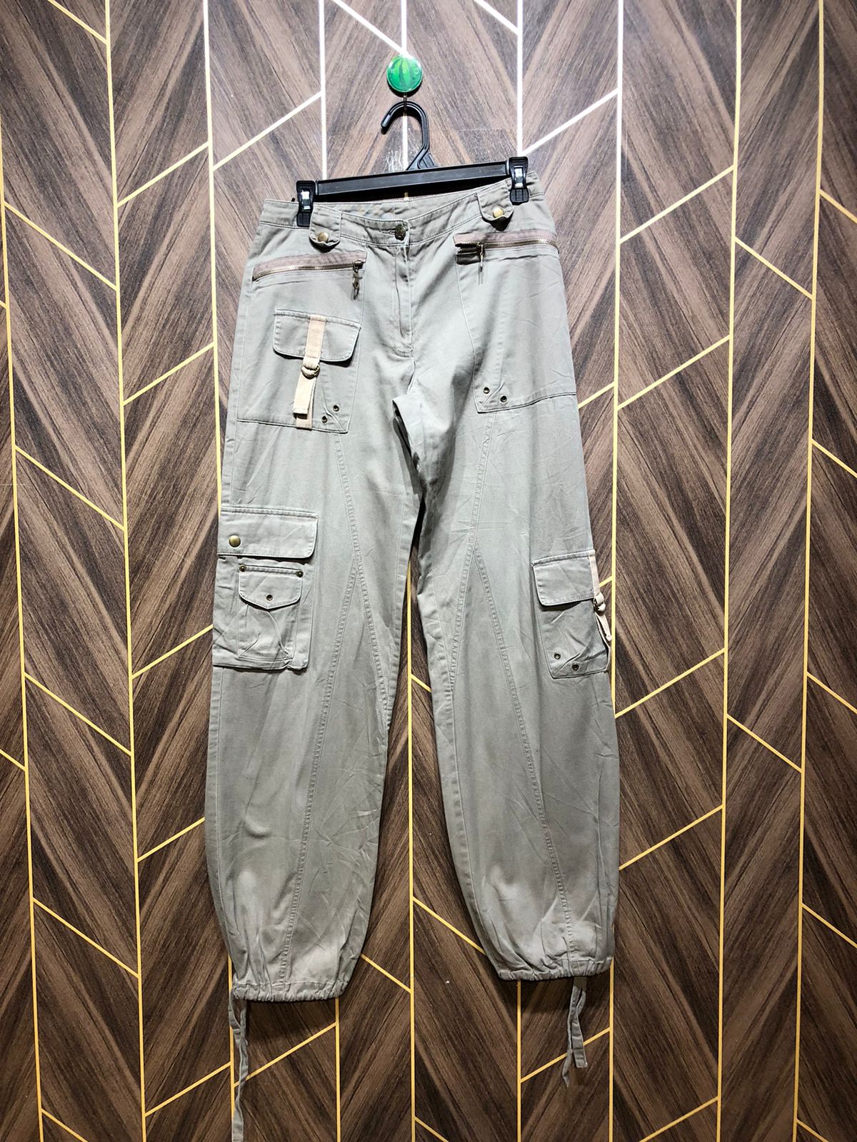 Women Wide Leg Cargo Jeans Medium Size High Waist 28 Length 42