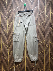 Women Wide Leg Cargo Jeans Medium Size High Waist 28 Length 42