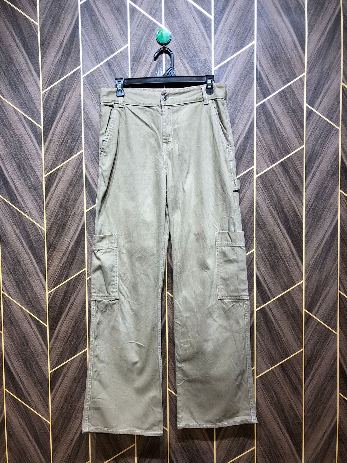 Women Wide Leg Cargo Jeans Large Size High Waist 30 Length 42
