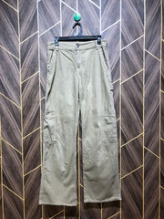 Women Wide Leg Cargo Jeans Large Size High Waist 30 Length 42