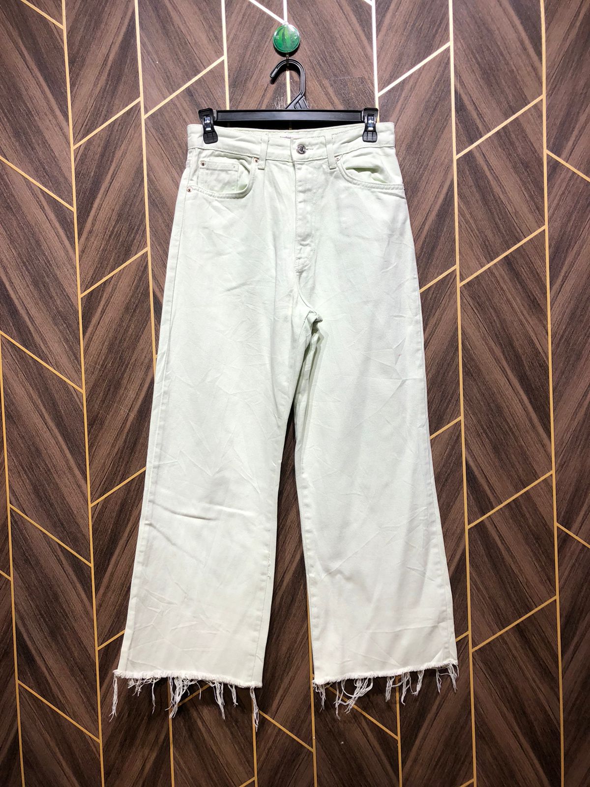 Women Wide Leg Jeans Medium Size High Waist 28 Length 37