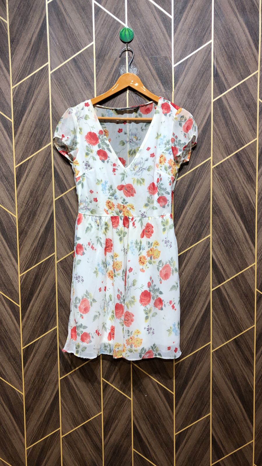 Mini Dress Chiffon X Small Size Chest 17 Length 34