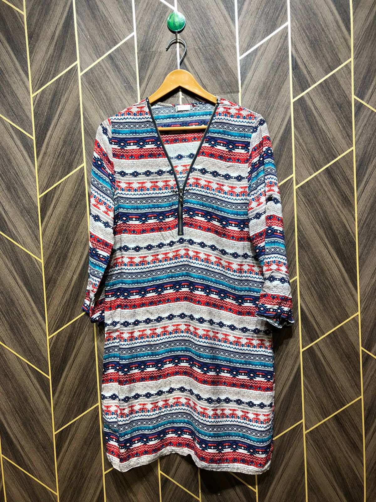 Women Long Shirt Linen Medium | Chest 19 | Length 37