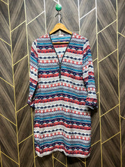 Women Long Shirt Linen Medium | Chest 19 | Length 37