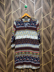 Women Long Shirt Linen Small | Chest 18 | Length 36