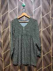 Women Long Shirt Linen Small | Chest 18 | Length 38