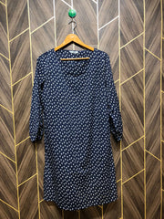 Women Long Shirt Silk Medium | Chest 19 | Length 38