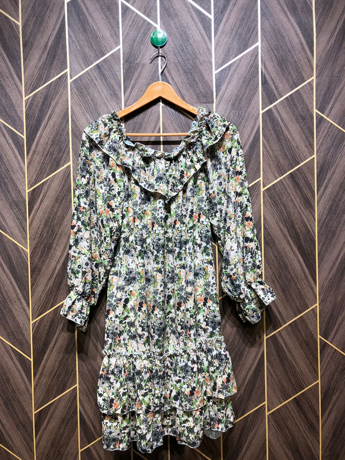 Women Long Shirt Chiffon Large | Chest 20 | Length 35