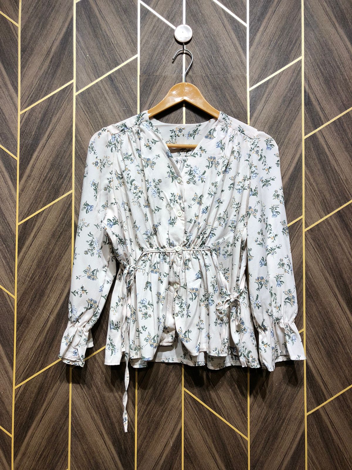 Western  crop  Top Chiffon – Small Size (Chest: 18, Length: 23 )