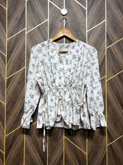 Western  crop  Top Chiffon – Small Size (Chest: 18, Length: 23 )