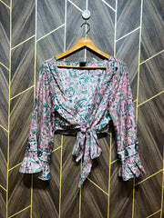 Trendy Silk CropTop Size Small shrug