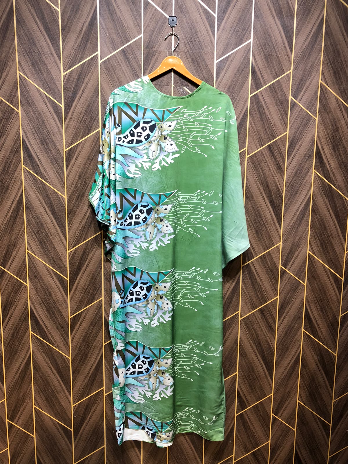 Western Long Maxi butterfly style  Silk Large | Length 54