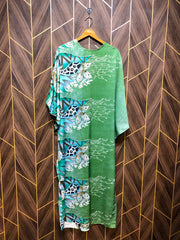 Western Long Maxi butterfly style  Silk Large | Length 54