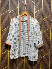 Western Top Chiffon (See Through) – 1XL Size (Chest: 23, Length: 26 ) shrug